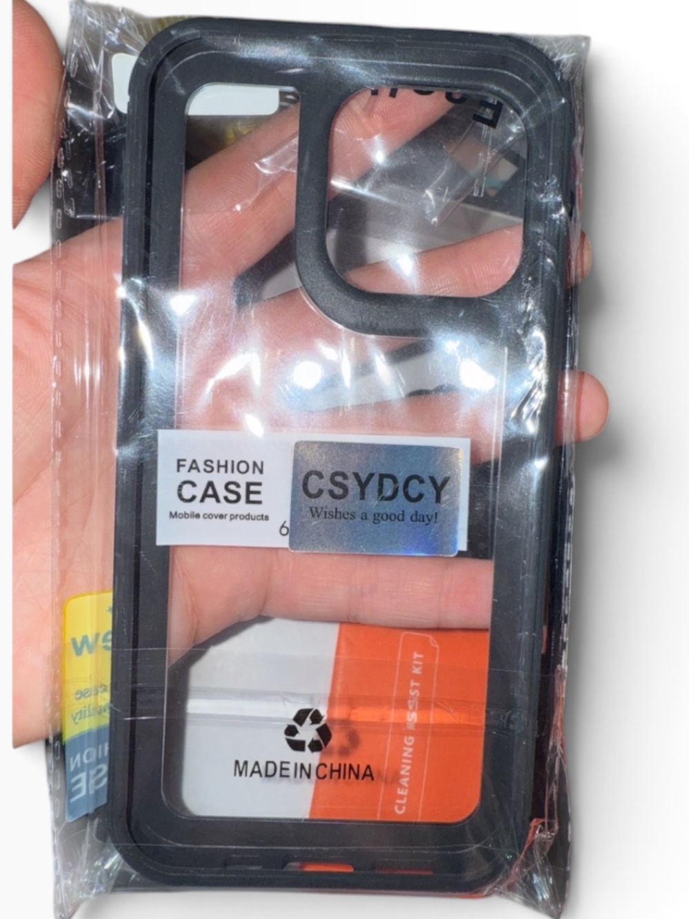 Fashion case iPhone 13 Pro Clear Case with Camera Lens Protector - Non-Skid Bump